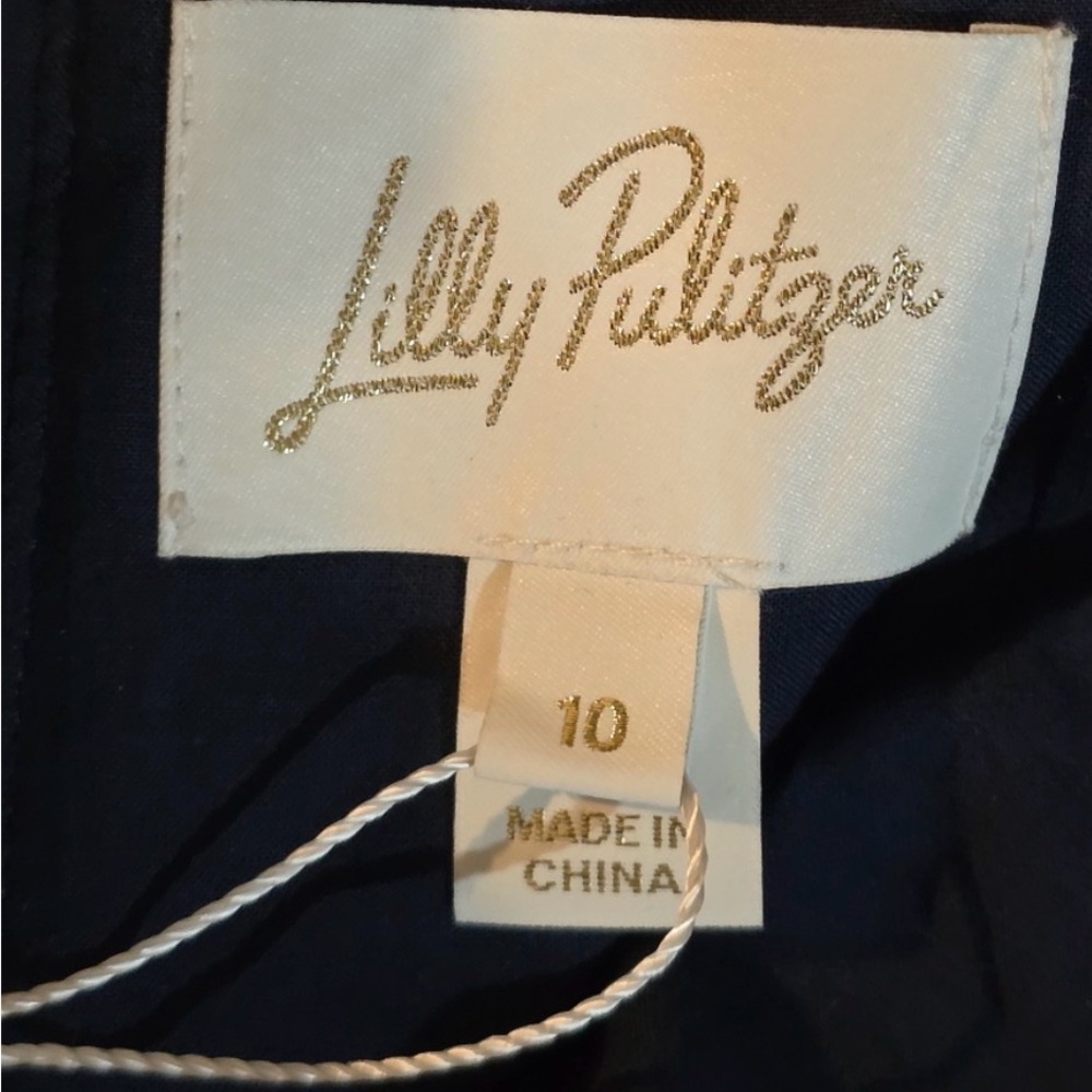 Lilly Pulitzer Navy Eyelet Spaghetti-Strap Mini - Picture 7 of 9
